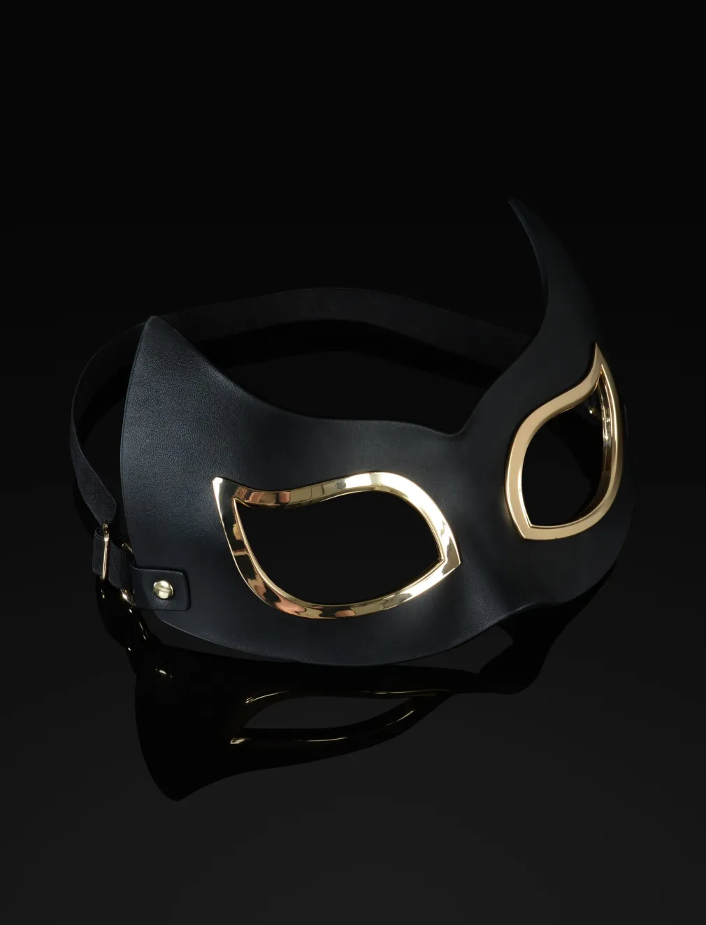 Black Leather Cat Mask